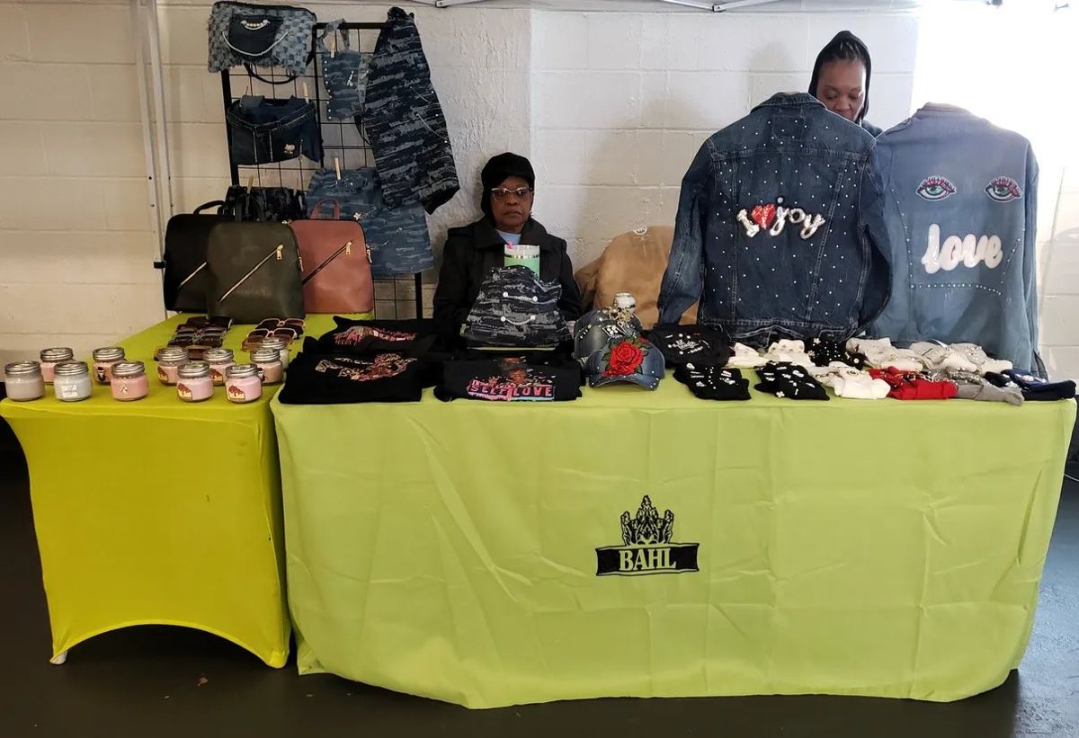 BAHL denim, bags and candles table
